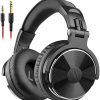 OneOdio Wired Over Ear Headphones Studio Monitor & Mixing DJ Stereo Headsets with 50mm Neodymium Drivers and 1/4 to 3.5mm Jack for AMP Computer Recording Podcast Keyboard Guitar Laptop - Black