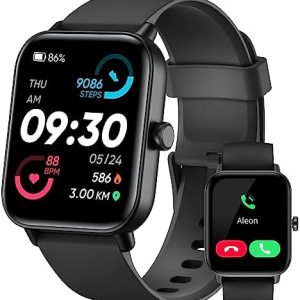 Smart Watch for Men Women with Bluetooth Call, Alexa Built-in1.8 DIY Dial with Blood Oxygen Heart Rate Sleep Fitness Tracker Notification Weather 100 Sport Modes Smartwatch for Android iOS Phone